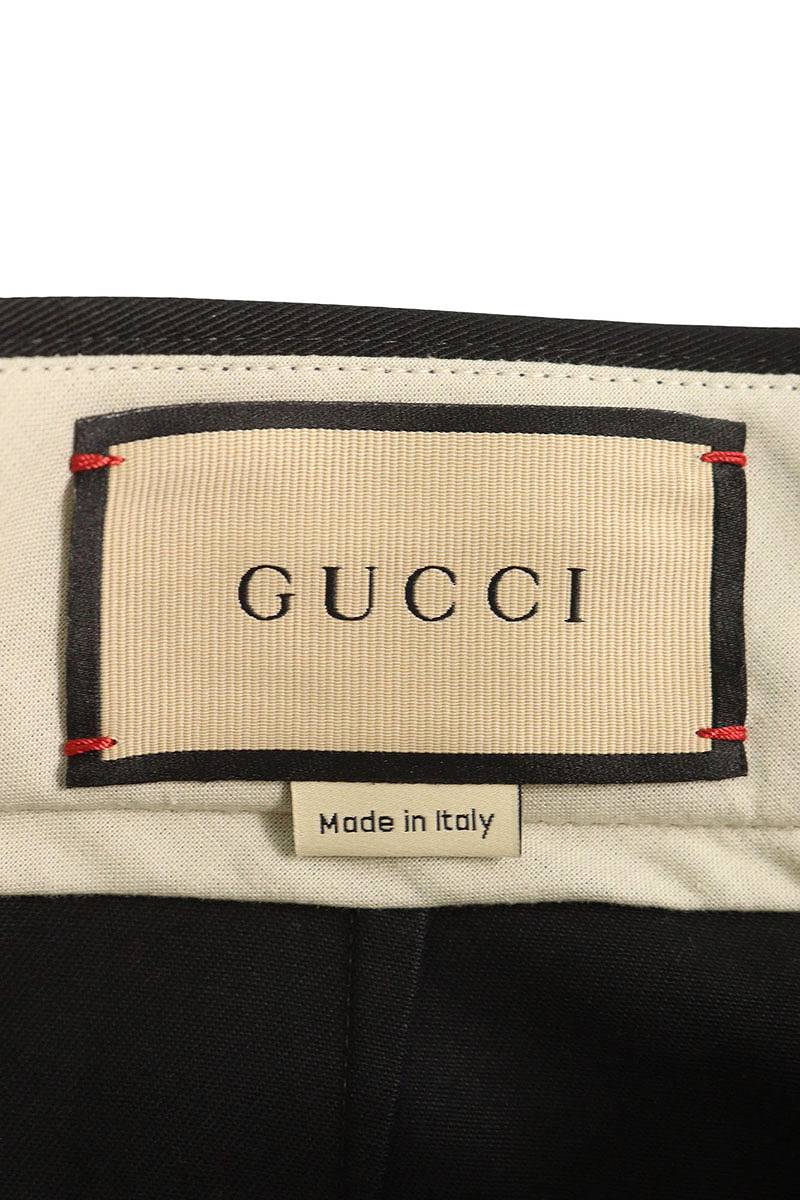 GUCCI Logo Patch Wide Cargo Pants Black Size 36