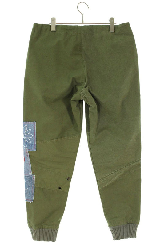 GREG LAUREN Denim Patchwork Cotton Cargo Sweatpants Size 32