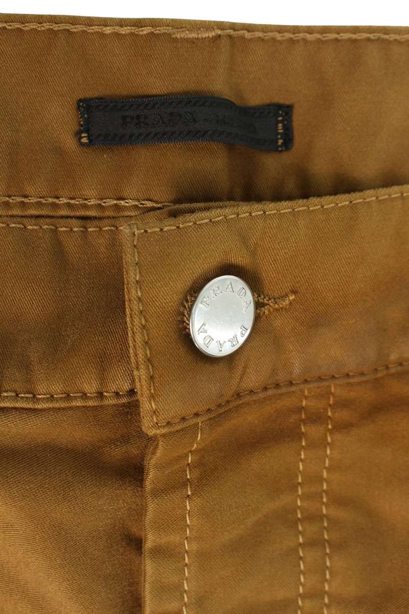 Prada 24AW Brown Triangle Logo Moleskin Cargo Pants Size 32
