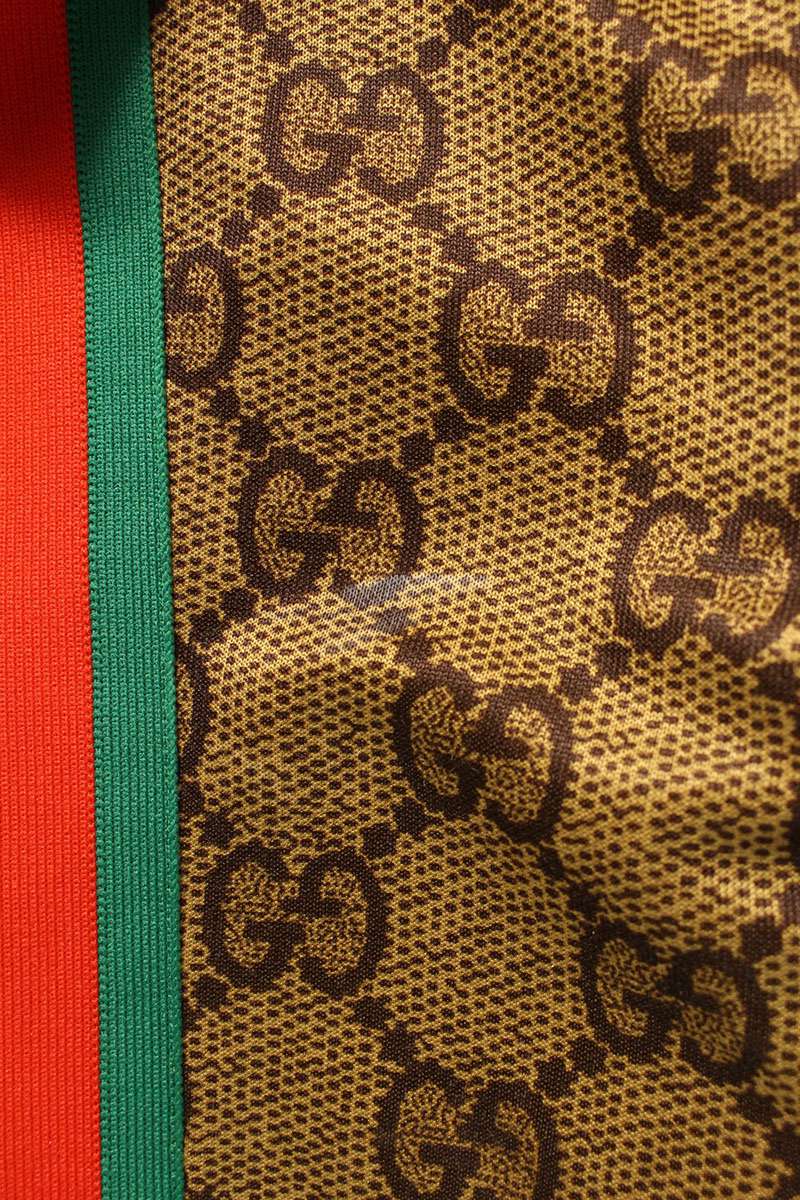 GUCCI 523489 GG Monogram Technical Jersey Brown Size 38