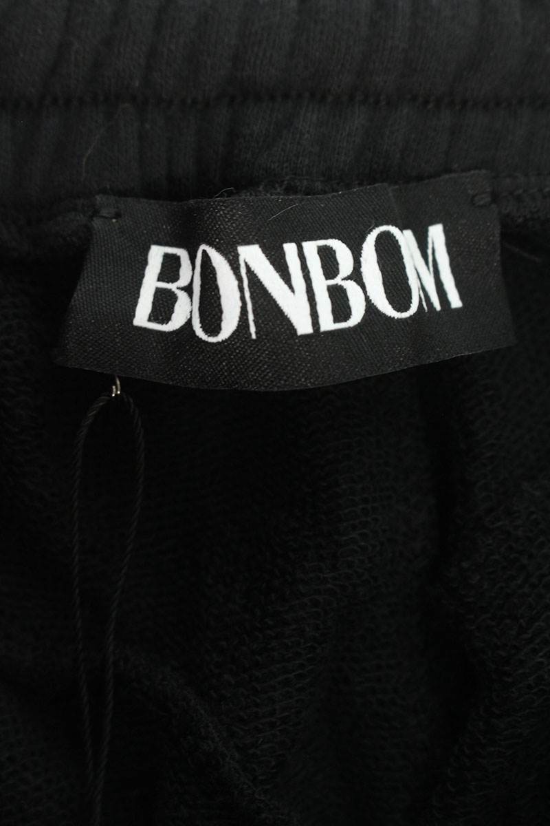 BONBOM Logo Embroidered Long Pants Black Size 2