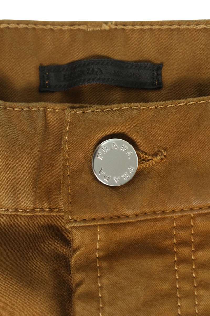Prada Triangle Logo Moleskin Cargo Pants Brown Size 31