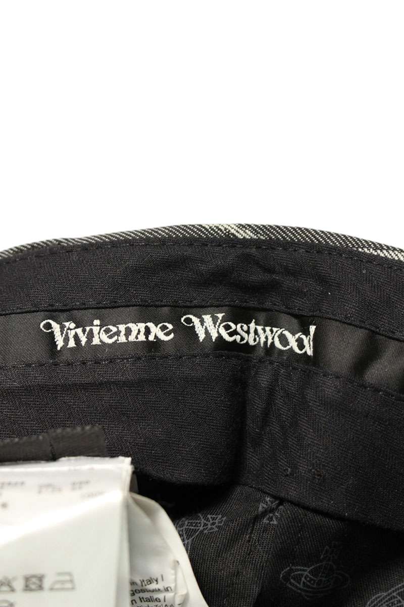 Vivienne Westwood CROPPED GERGE TROUSERS Gray/White Size 32