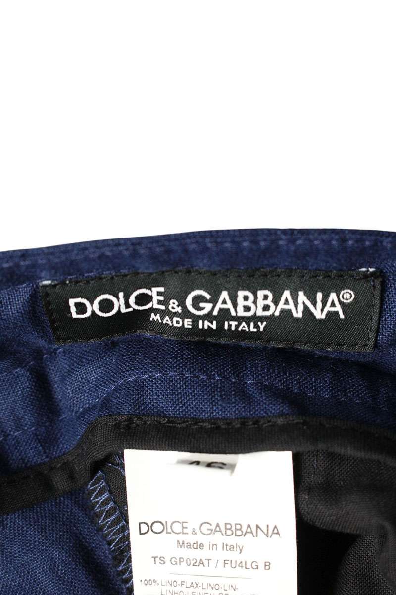 DOLCE & GABBANA Linen Cargo Pants Navy Size 33
