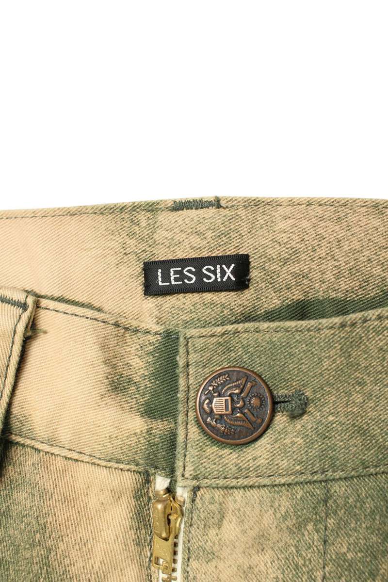 LES SIX 26SS Dyed Cotton Front Zip Pants Size 30