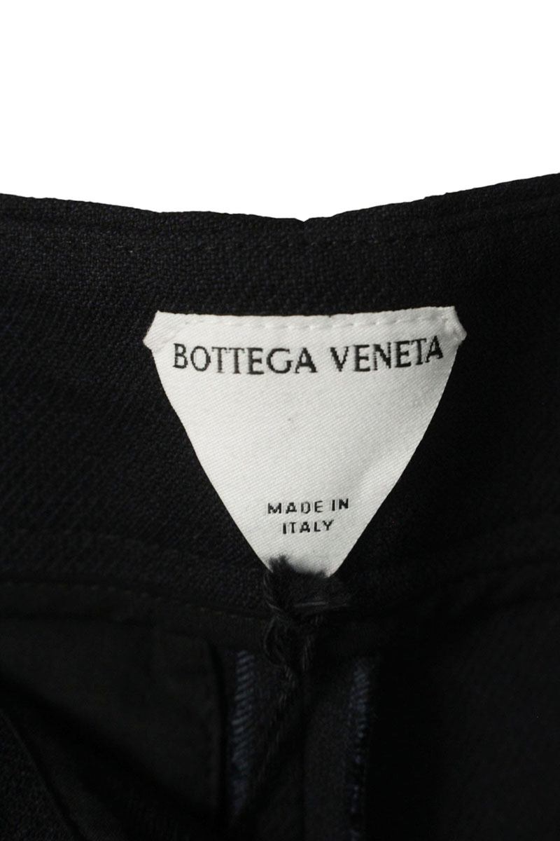 Bottega Veneta Black Curved Wool Blend Pants Size 38