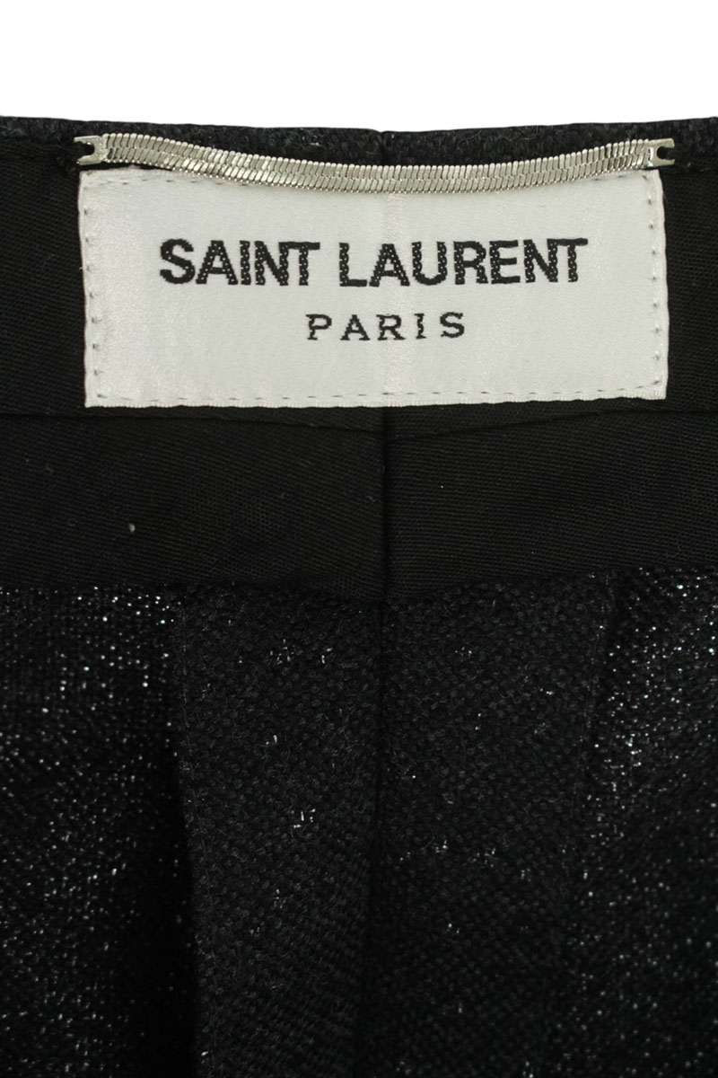 Saint Laurent Paris Striped Long Pants Black Size 38