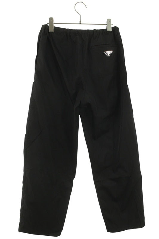 Prada Black Re-Nylon Triangle Logo Nylon Trousers Size 28