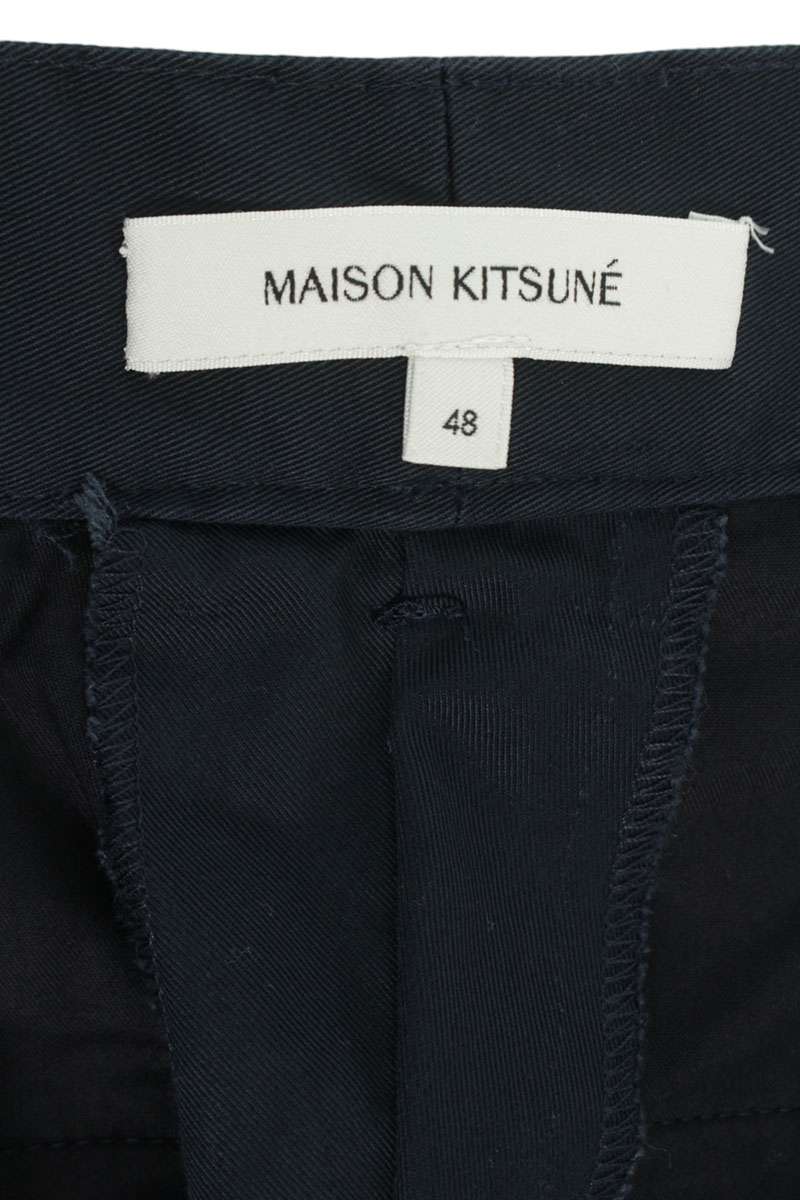 MAISON KITSUNE Cotton Trousers Navy Size 34