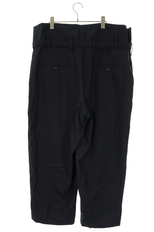 Marni Navy Wool Wide-Leg Trousers Button-Fly Size 34