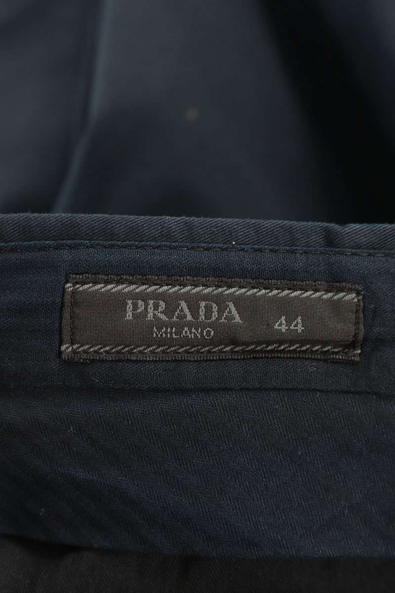 Prada Navy Tapered Stretch Cotton Trousers Size 32