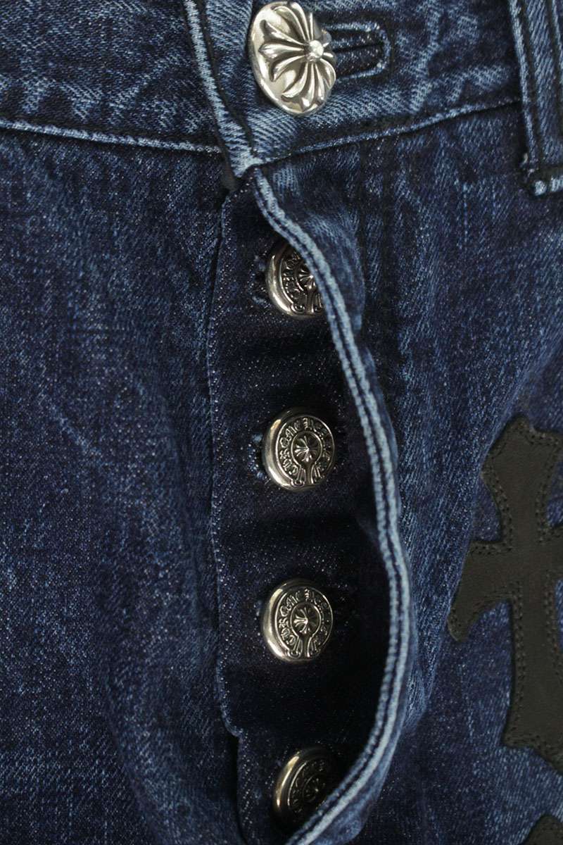 Chrome Hearts JEAN SL FLEURKNEE Cross Patch Denim Size 33