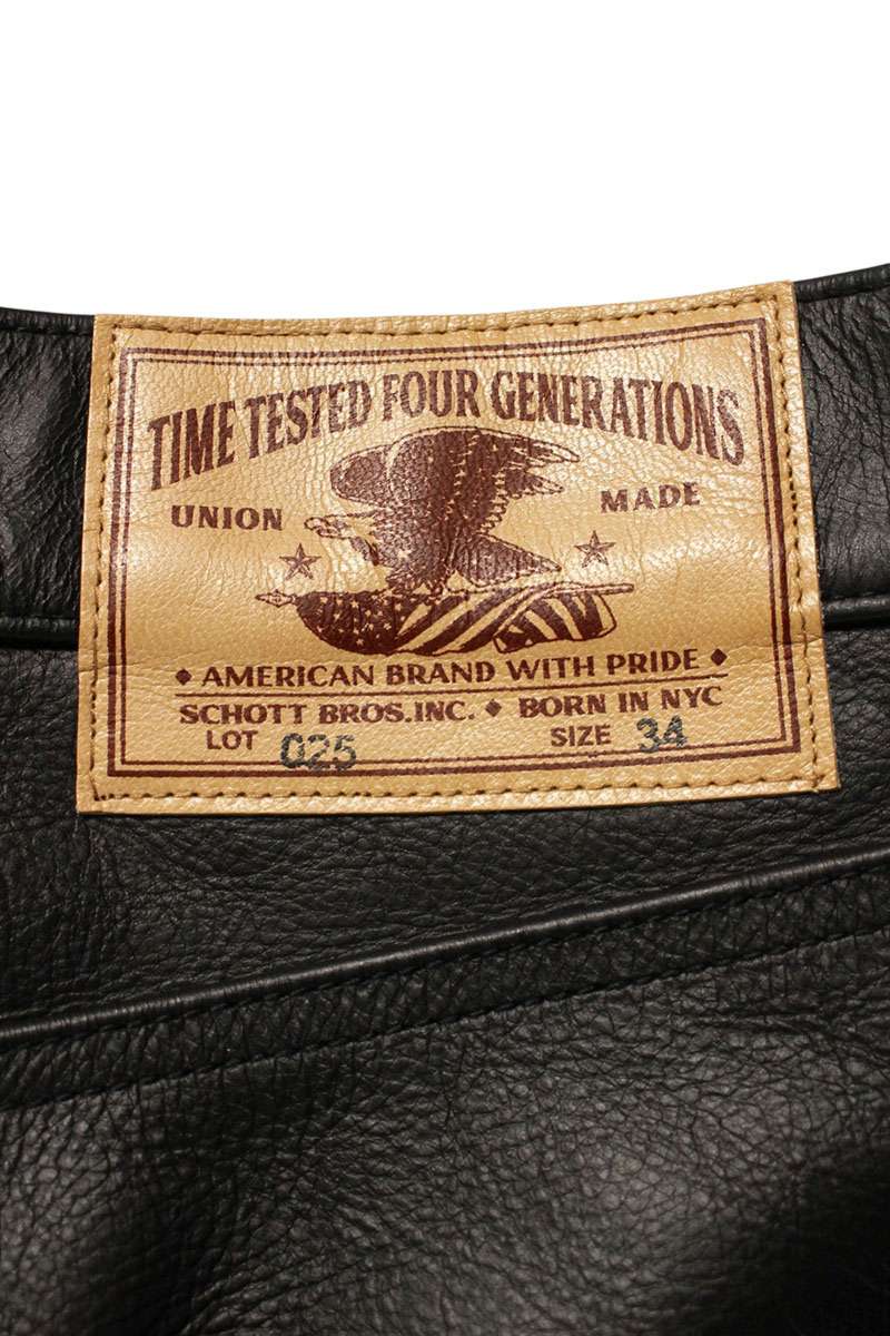 schott Leather Pants Black Size 34