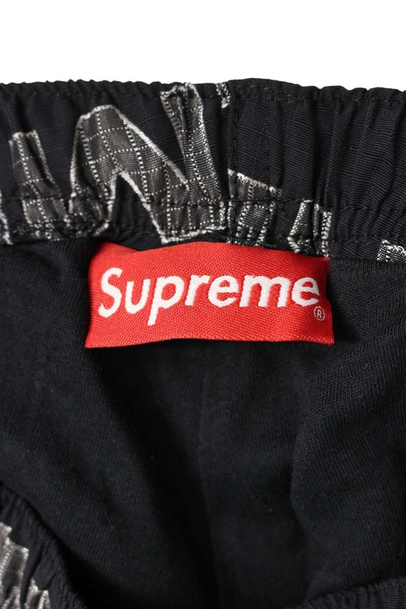 Supreme 21AW Logo Ripstop Track Pant Long Pants Black Size S