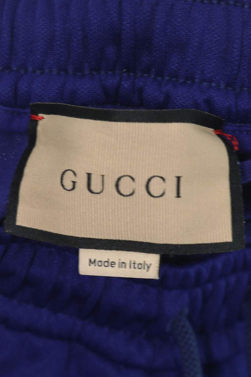 GUCCI Logo Print Track Pants Blue Beige Size 28