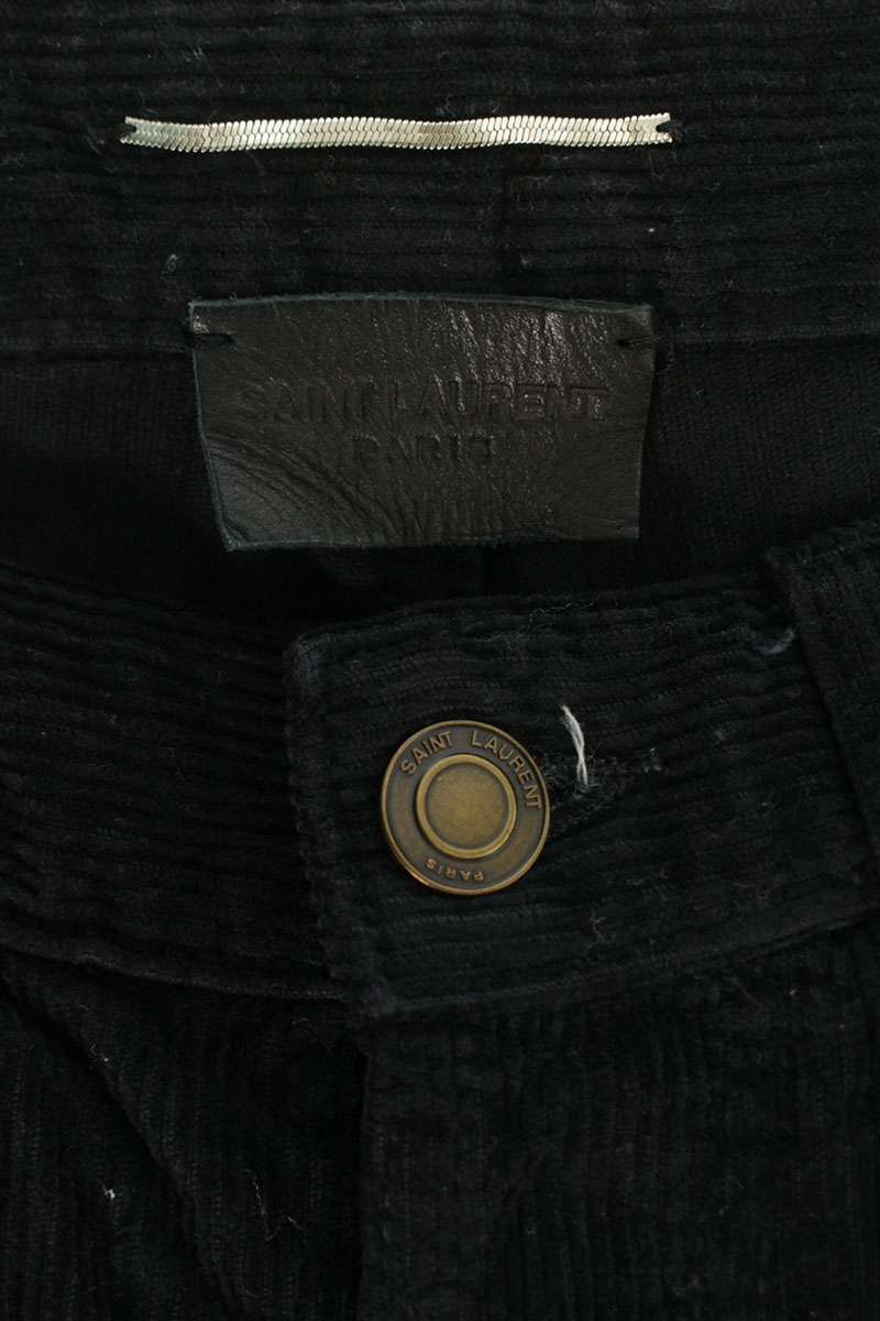 SAINT LAURENT PARIS Black Cotton Corduroy Button Fly Size 28