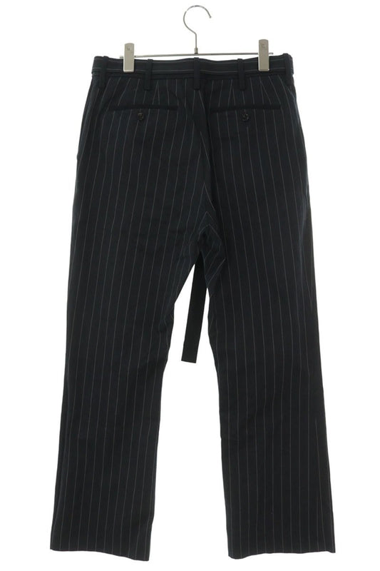 Sacai Belted Stripe Long Pants Black Size 32