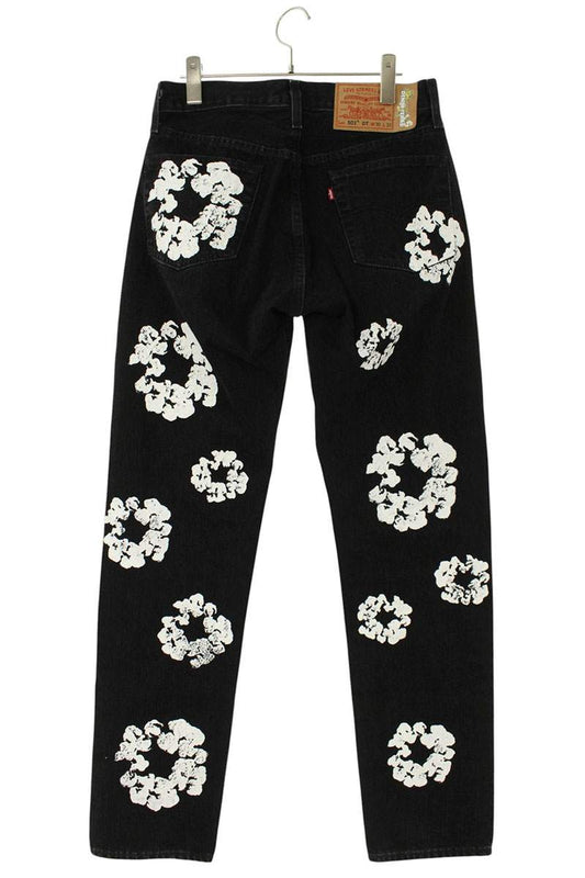 DENIM TEARS x READYMADE Flower Print Pants Black Size 30INCH