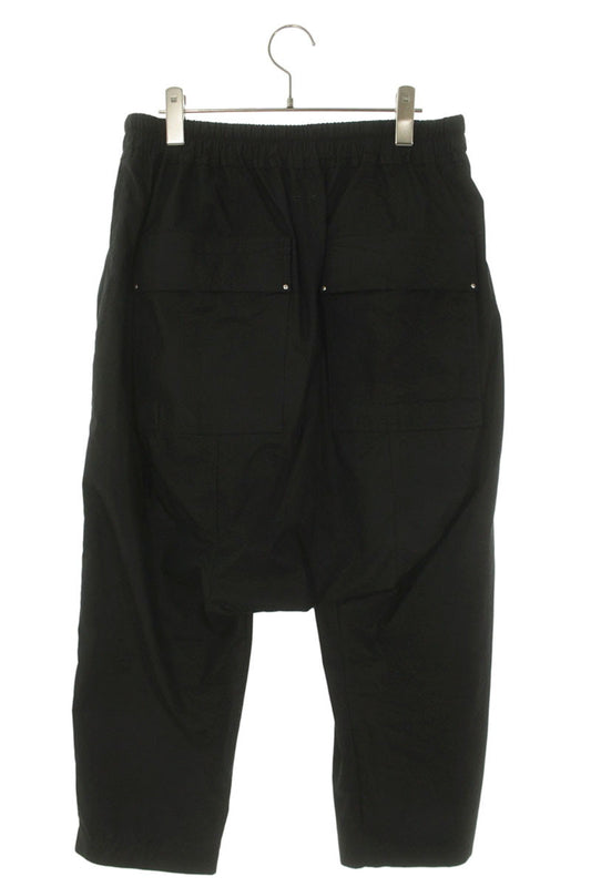 Rick Owens Drawstring Cropped Cotton Pants Black Size 34
