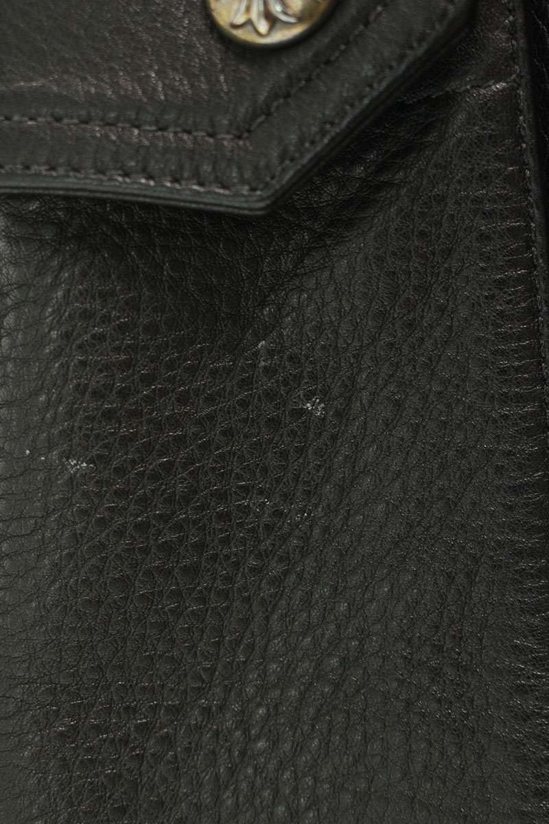 Chrome Hearts DEVIL DOG LTHR Cross Button Leather Size 30
