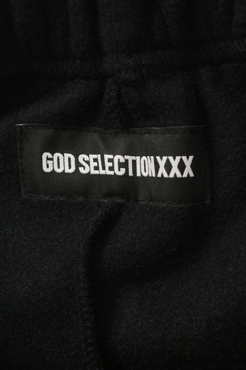 GOD SELECTION XXX Logo Design Fleece Pants Black Size 30