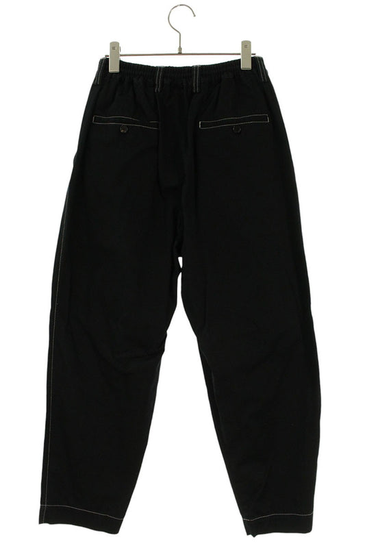 MARNI Black Cotton Gabardine Shirred Tapered Pants Size 32