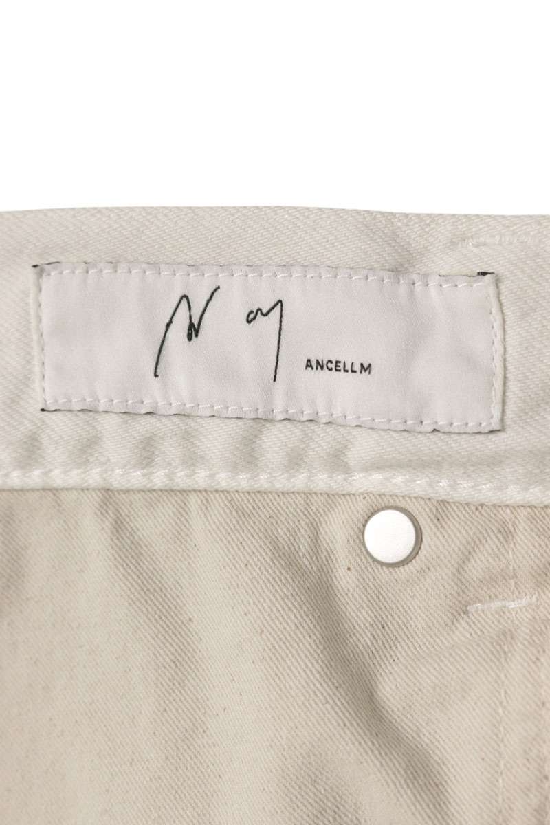 ANCELLM 26SS White Cotton Paint Distressed Pants Size 34