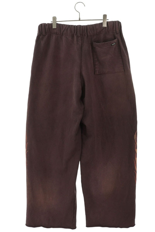 KAMIYA 25AW Skull Flame Distressed Sweatpants Brown Size 34