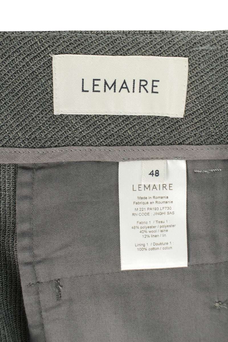 LEMAIRE Tapered Wool Linen Slacks Gray Size 34