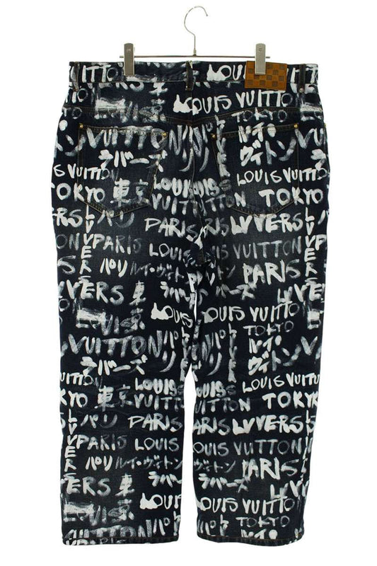 LOUISVUITTON Graffiti Logo All Over Skate Pants Size 36