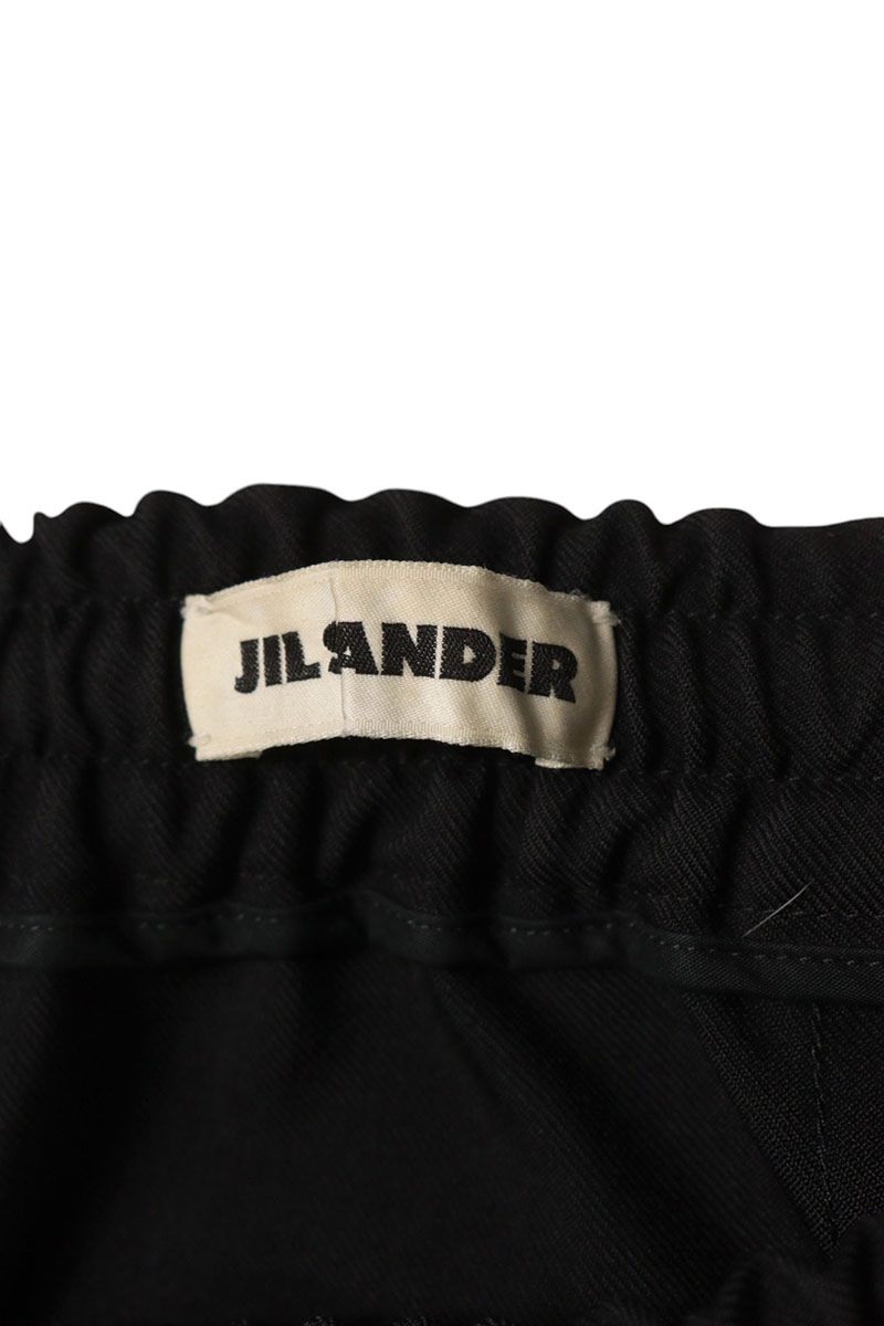 JILSANDER Black Wool Blend Wide Leg Pants Size 46