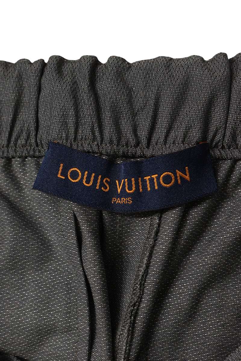 LOUISVUITTON Belted Wool Easy Slacks Gray Size 38