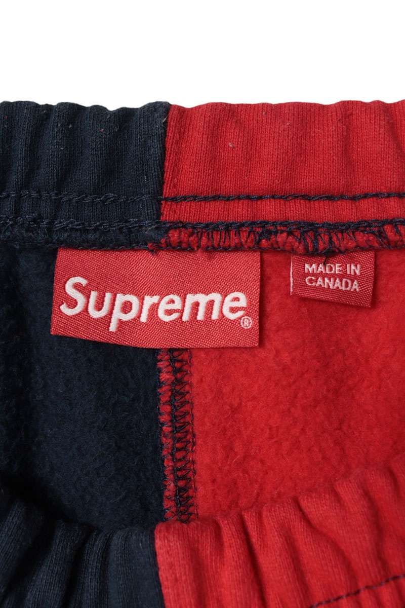 SUPREME 18AW Split Sweatpants Red/Navy Size M
