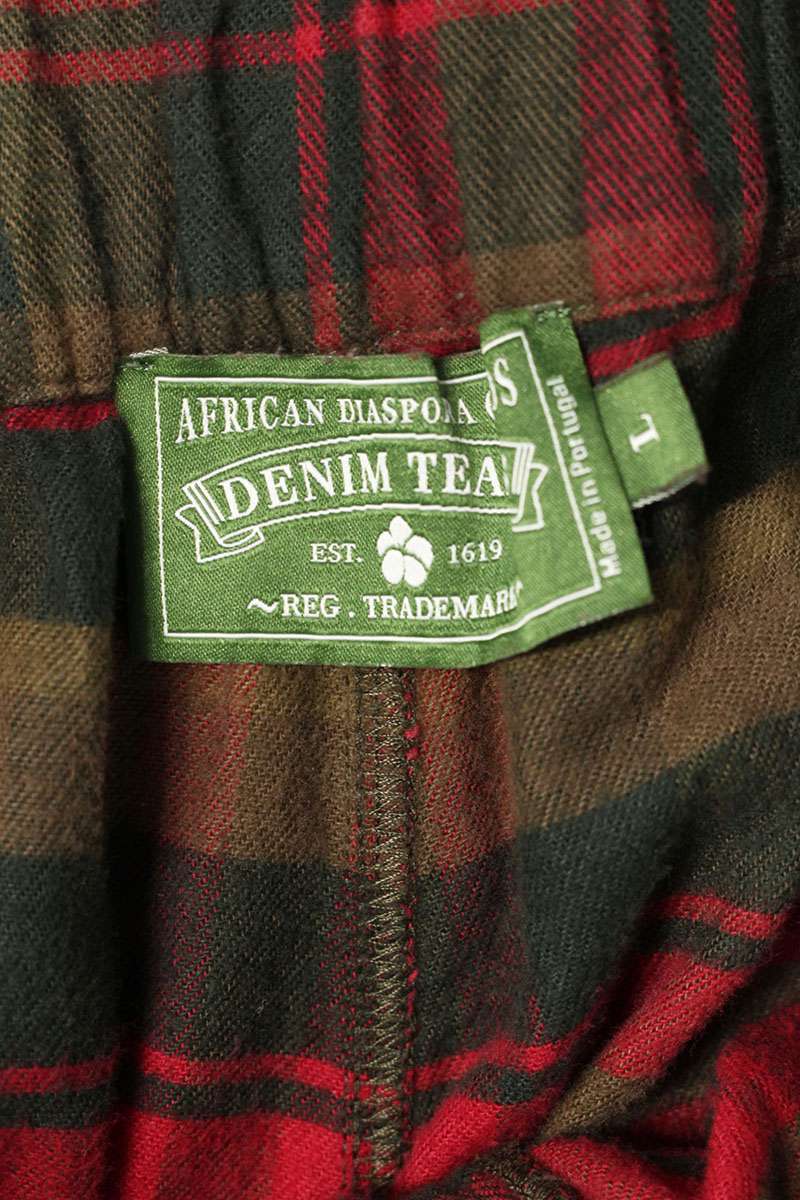 DENIM TEARS Floral Check Cotton Pajama Pants Size L