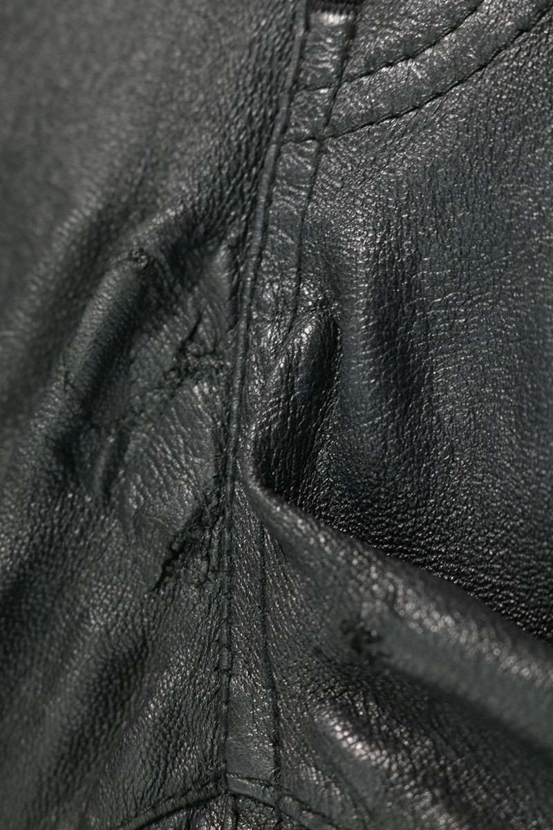 SAINT LAURENT PARIS Lamb Leather Skinny Long Pants Size 36