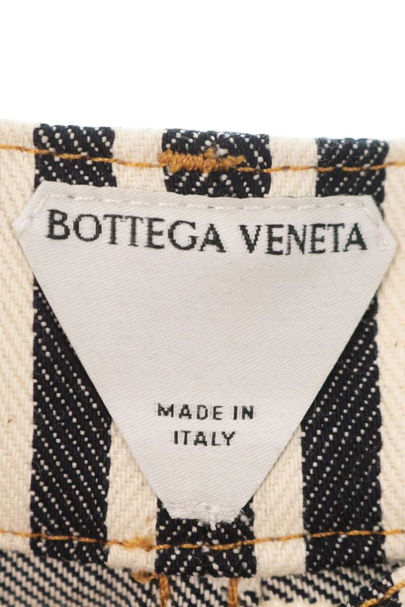 BOTTEGA VENETA Stripe Cotton Button Pants Blue/White Size 46