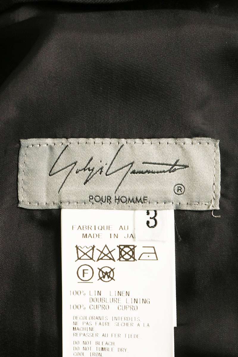 YOHJI YAMAMOTO POUR HOMME Glen Check Linen Pants Gray Size 3