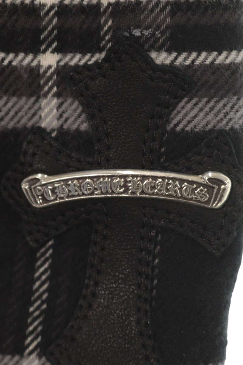 Chrome Hearts Cross Leather Patch Flannel Check Pants Size L