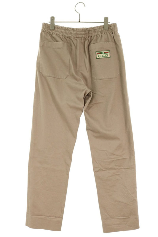 GUCCI Beige Applique Cotton Easy Pants Size 44