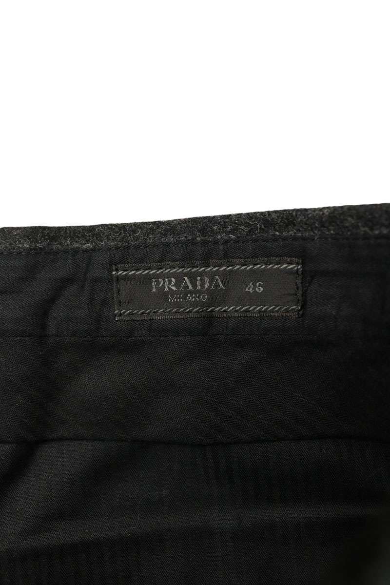 PRADA Black Pinstripe Wool Slacks Size 46