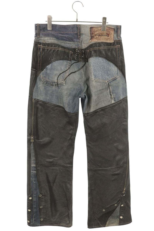 ACNE STUDIOS Transfer Print Cotton Button Fly Pants Size 48