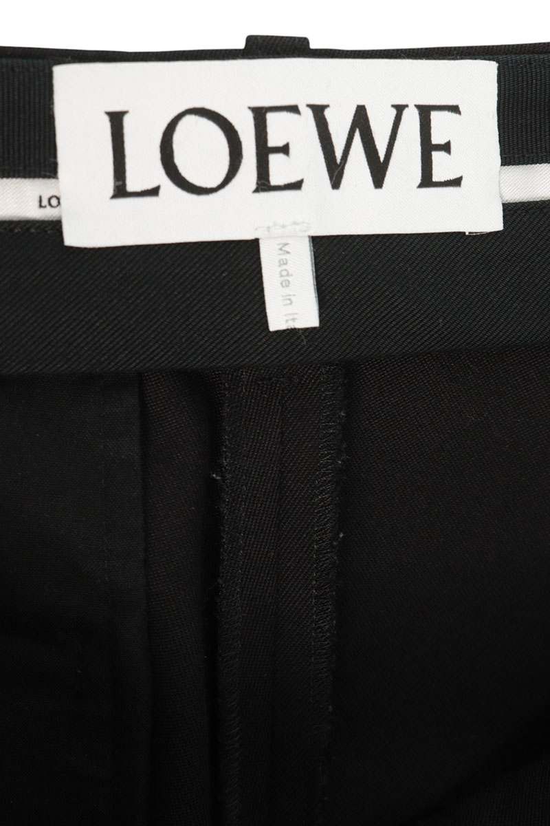 LOEWE Side Zip Ankle Cargo Wool Pants Black Size 46