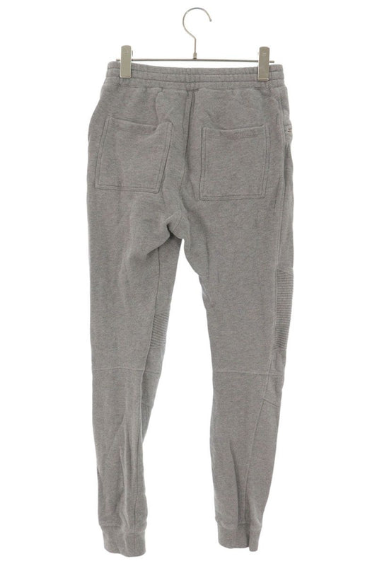 BALMAIN Biker Zip Cotton Sweatpants Gray Size XS