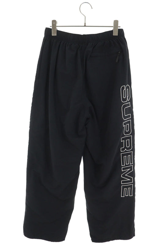 SUPREME 23AW Spellout Embroidered Track Nylon Black Pants Size S