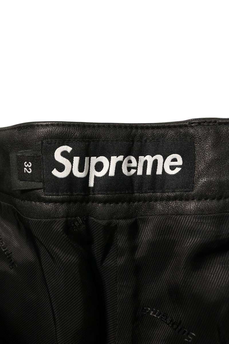 SUPREME 25AW Leather Trouser Black Size 32