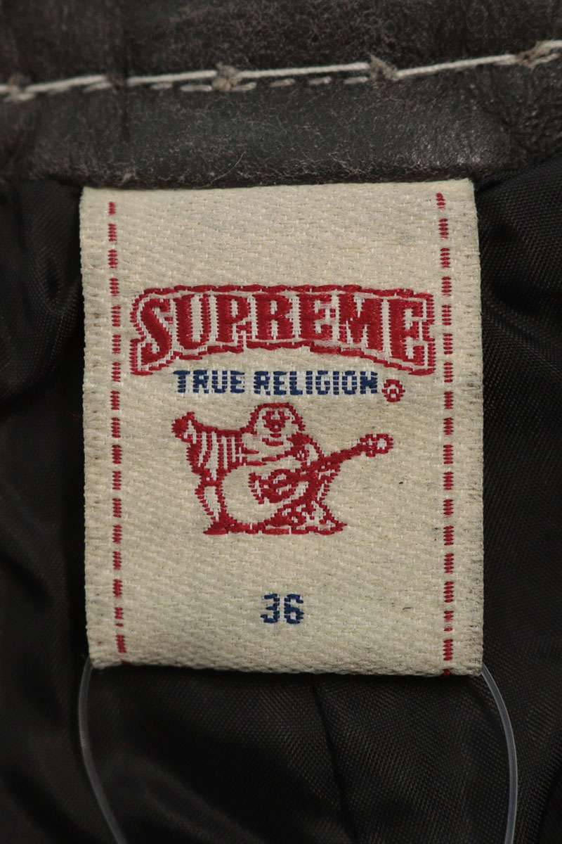 SUPREME 25AW True Religion Leather Pants Black Size 36