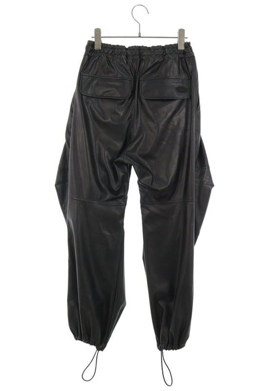 DIESEL Eco-Leather Drawstring Cargo Pants Black Size 42