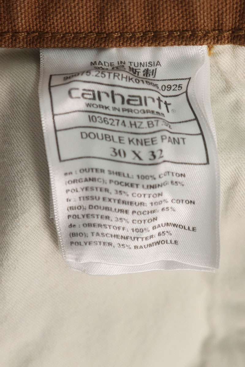 Carhartt Used Wash Double Knee Pants Brown Cotton Size 30