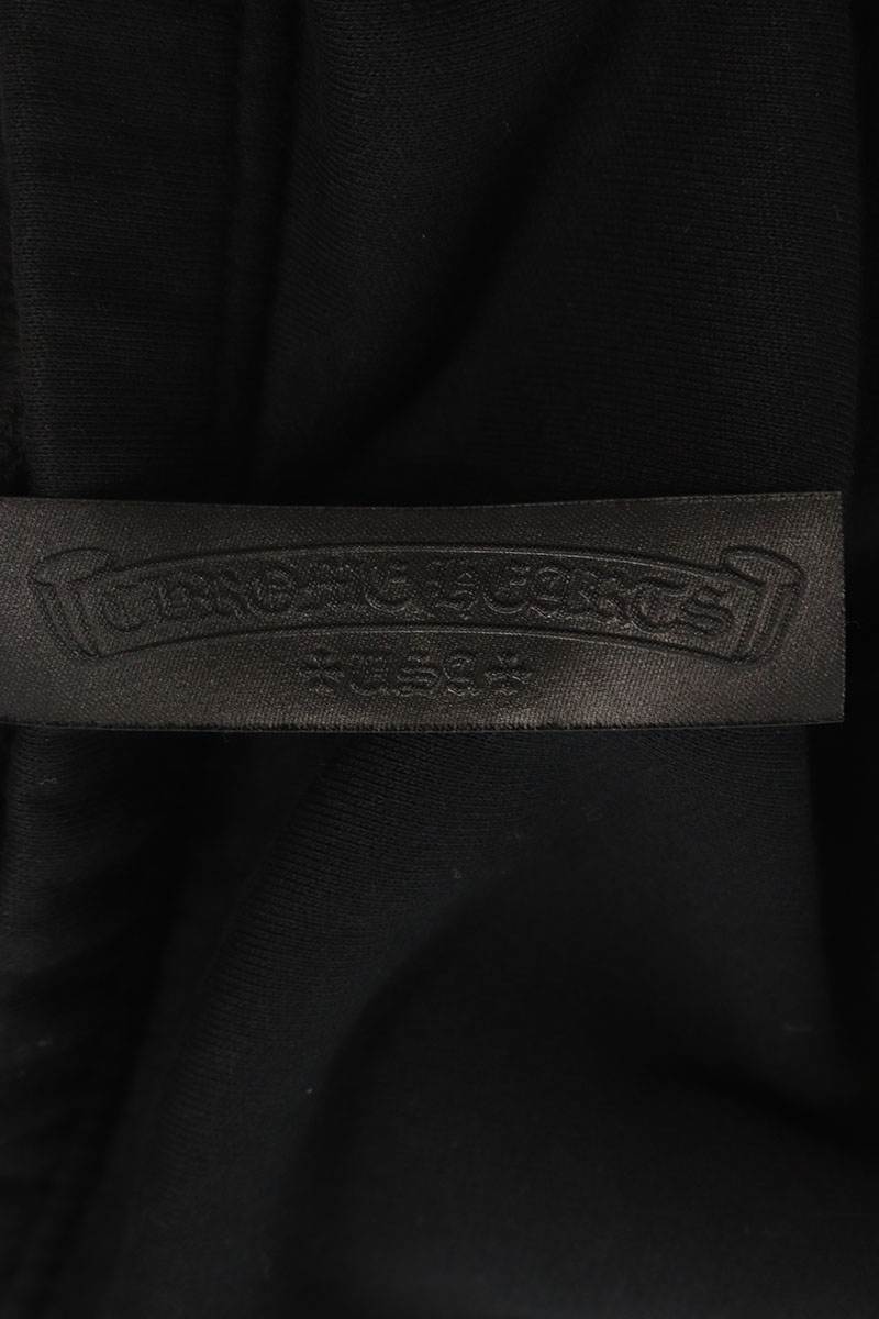 Chrome Hearts Y NOT Leather Cross Sweatpants Black Size M