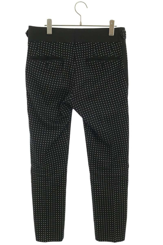 DOLCE & GABBANA Black Embroidered Slacks Pants Size 44